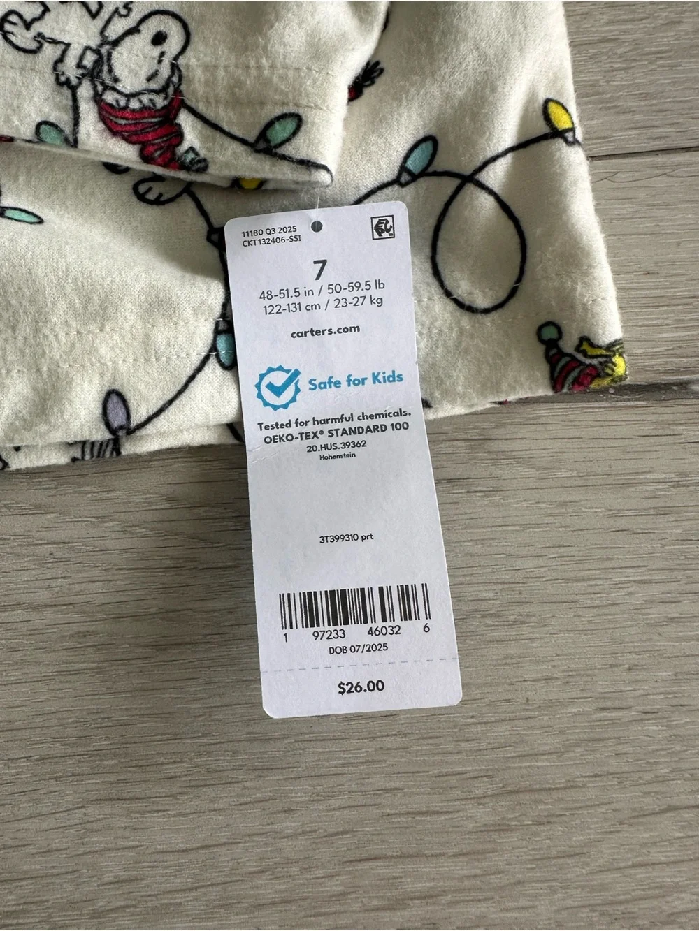 Carters Peanuts Snoopy Print Fleece Long Sleeve Loose Fit PJ Set White NWT